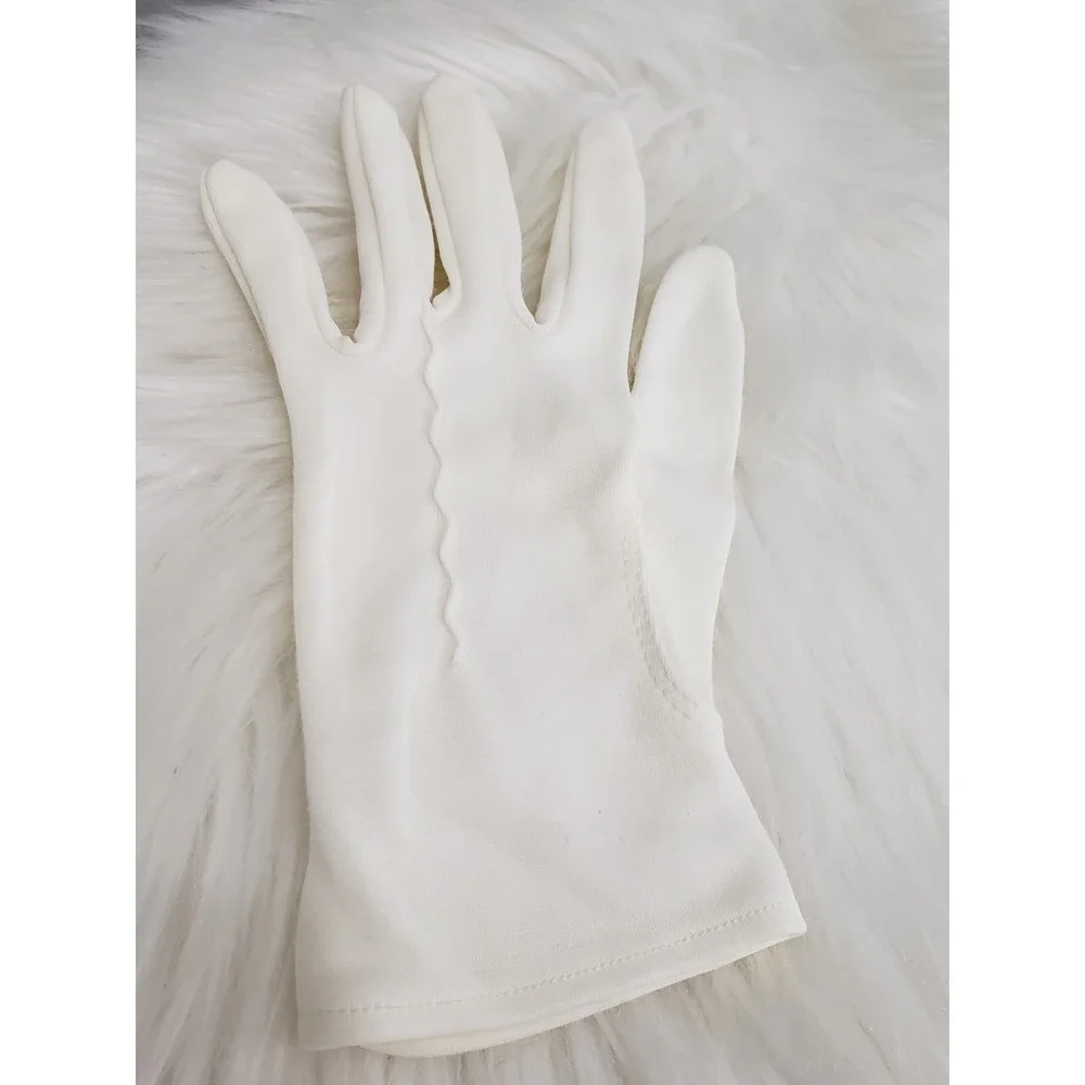Vintage Cotton Gloves‎ White SZ Small Prom Opera Formal Retro Church Dainty 60's